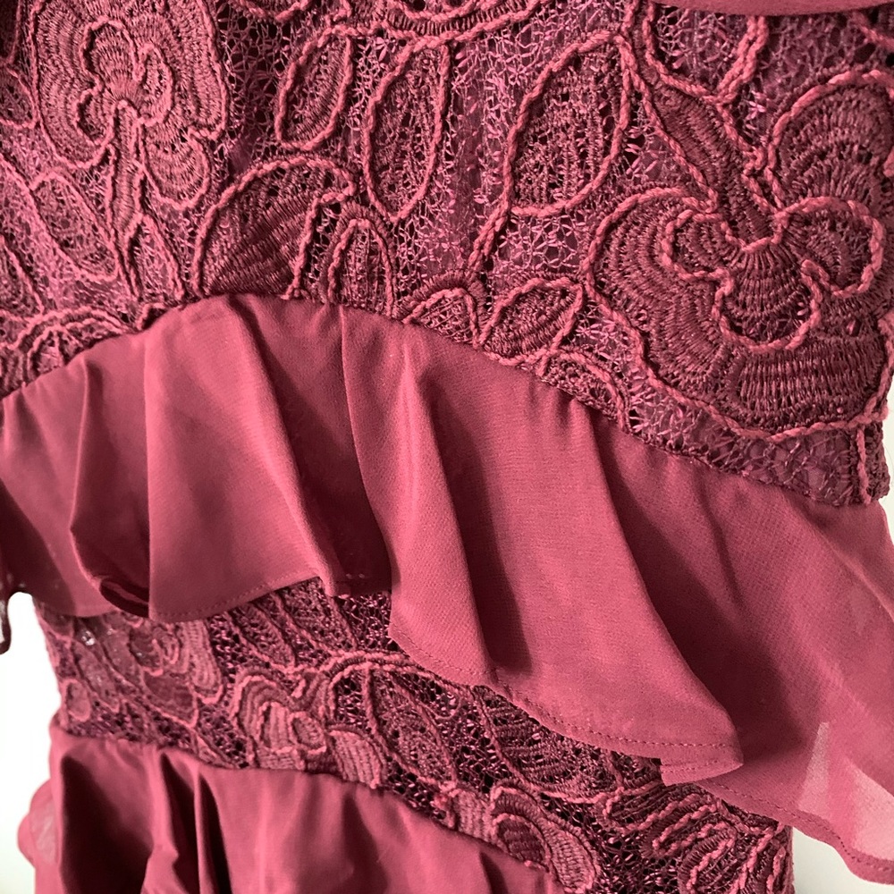 Ever New Melbourne Mermaid Lace Ruffle Fitted Dress Gown Size 2 - Picture 6 of 8